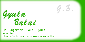 gyula balai business card